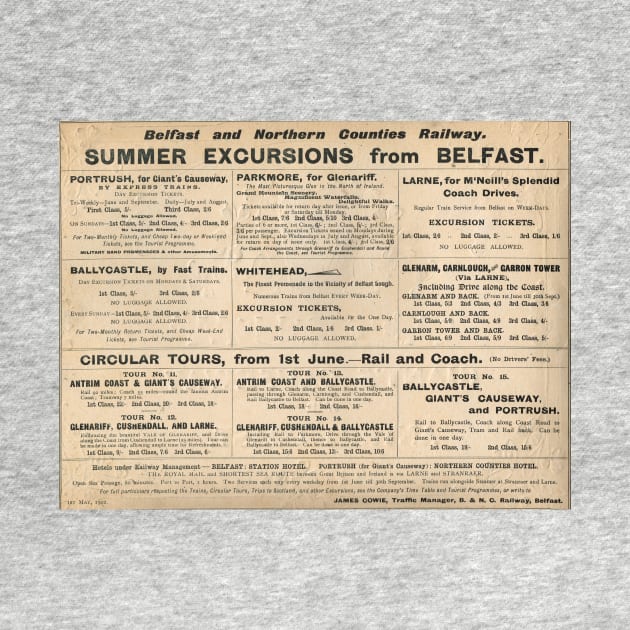 Belfast Railway Advert excursions 1902 by artfromthepast